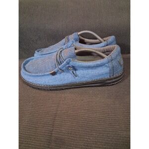 Hey Dude Wally Eco Linen Eclipse Blue Mens Slip On Loafers Size 12 112472777
